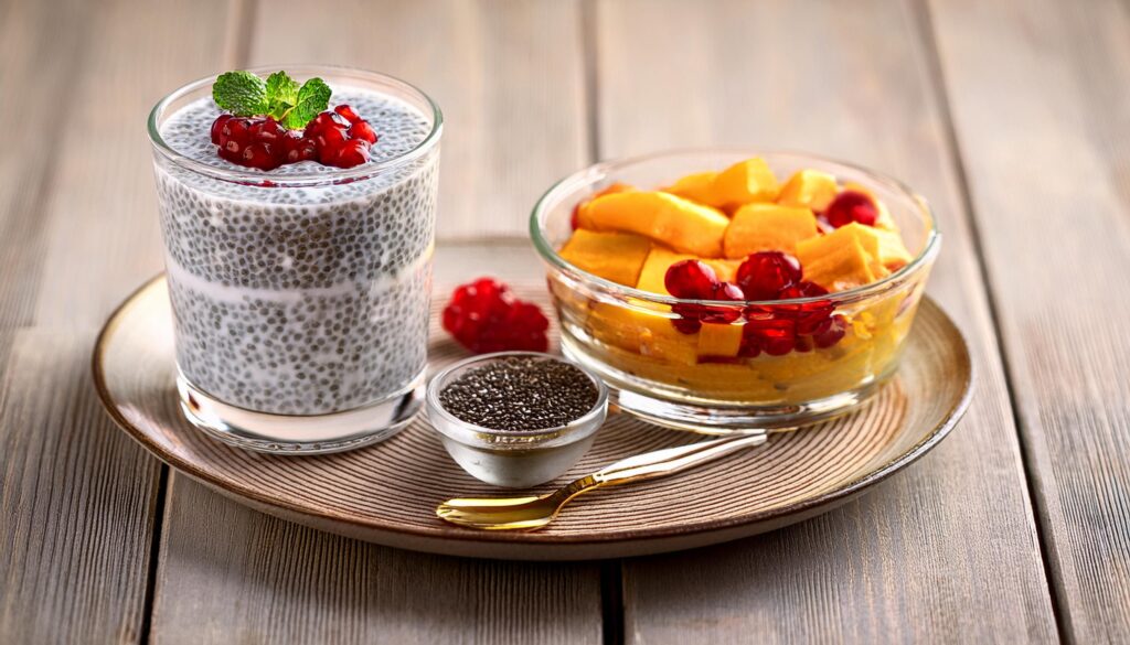 chia seed pudding recipe, healthy breakfast ideas, weight loss, vegetarian meal